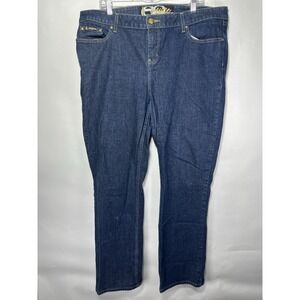 Enyce Jeans Blue Womens Mid Rise Boot Cut Dark Wash Y2K Streetwear 40x32 EUC